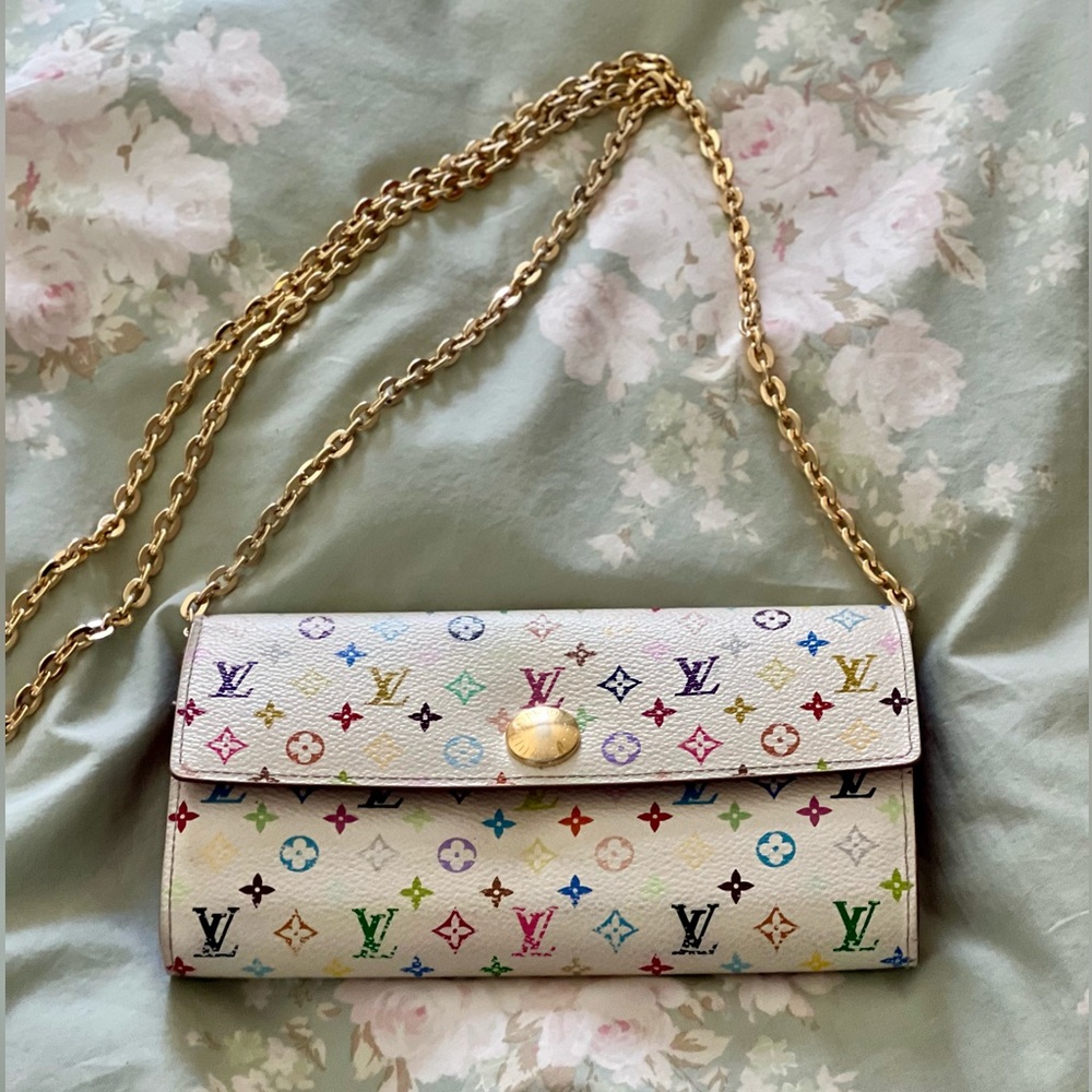 Louis Vuitton Multicolor Monogram Wallet with Gold Chain - Picture 2 of 12